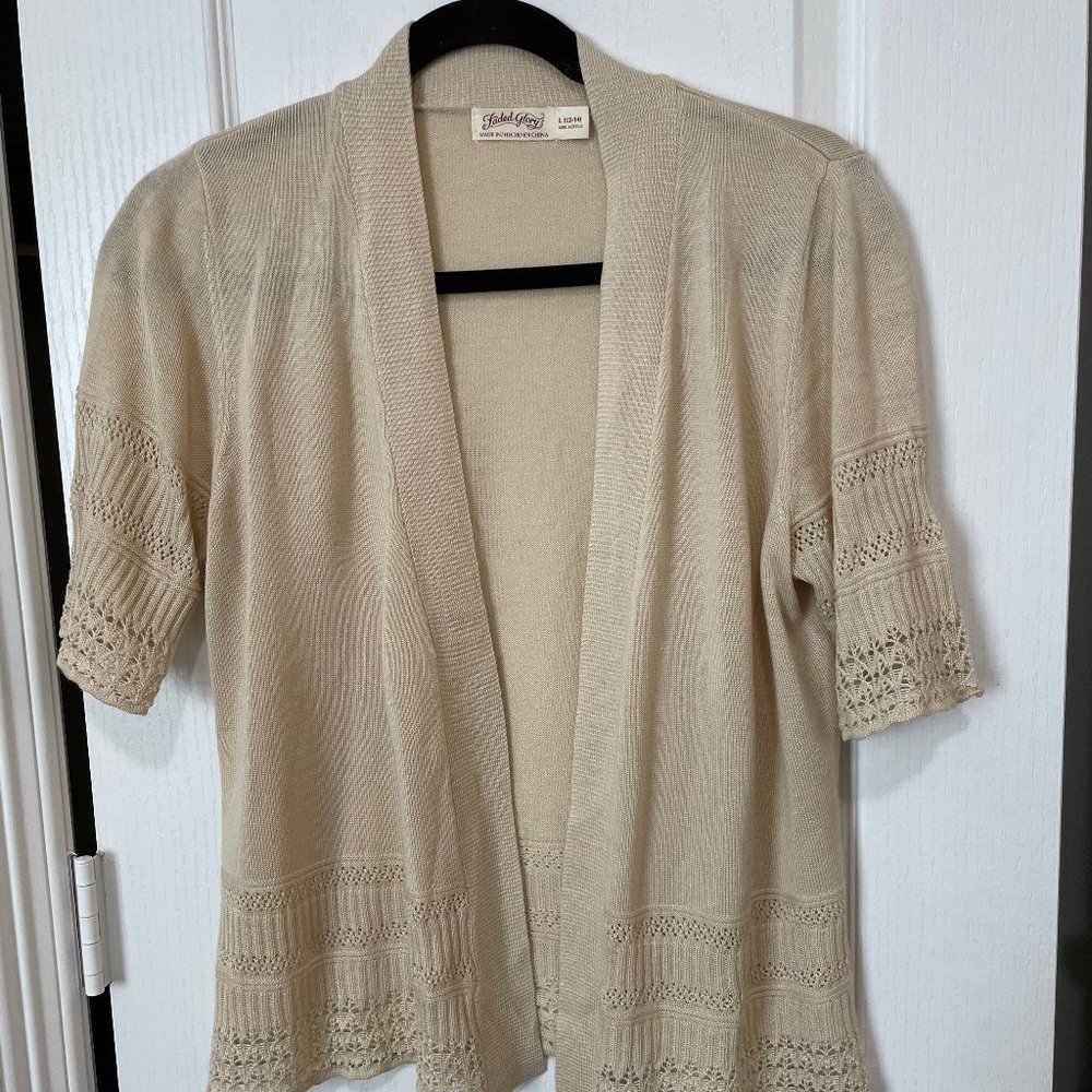 Faded Glory cream cardigan